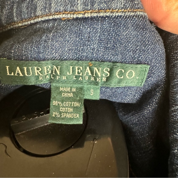 Women’s Sz Small Lauren Jeans Denim Jacket stitching & beading details Excellent - Picture 3 of 7